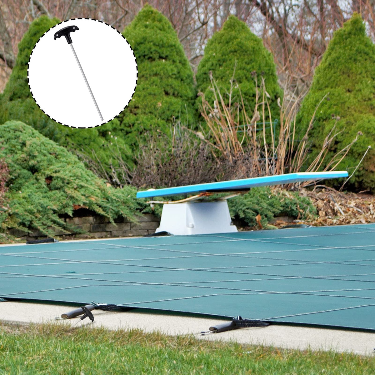 Honoson compact kit for pool maintenance fits common fasteners and is easy to store.