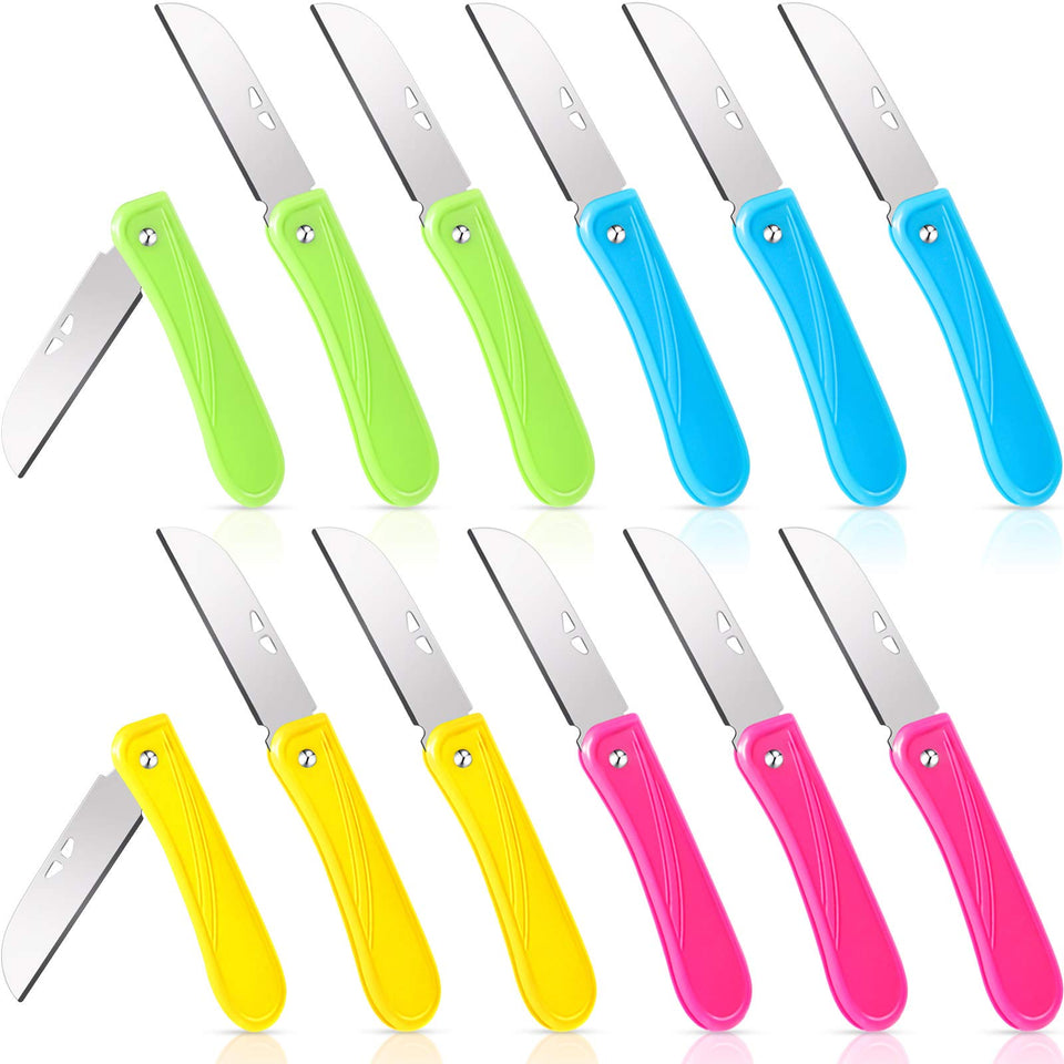 Honoson floral knife with blue foldable cover for precise pruning in the garden