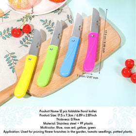Honoson floral knife with green foldable cover for clean cuts on roses and herbs