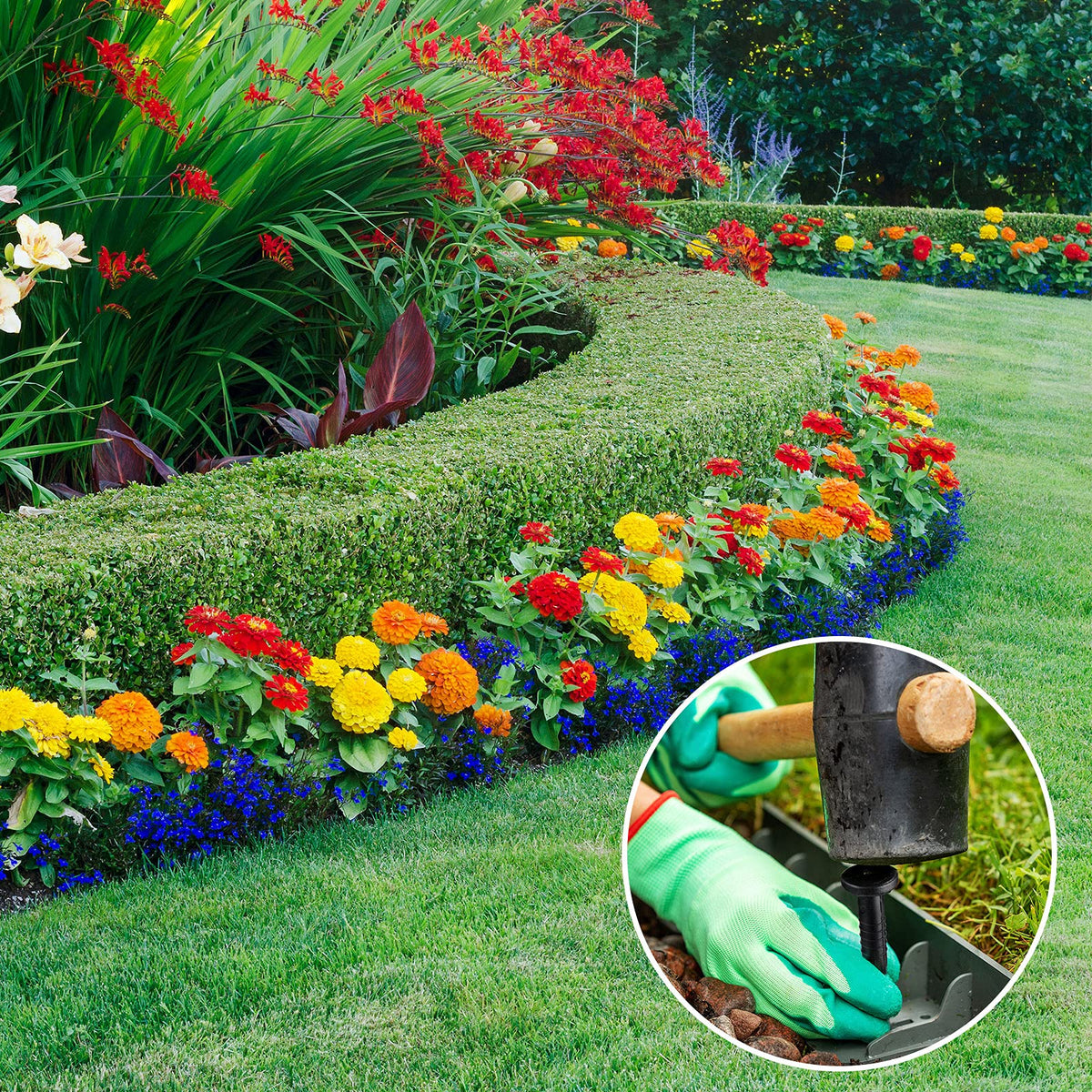 Honoson garden anchoring spikes simplify securing decorations and fabric edging