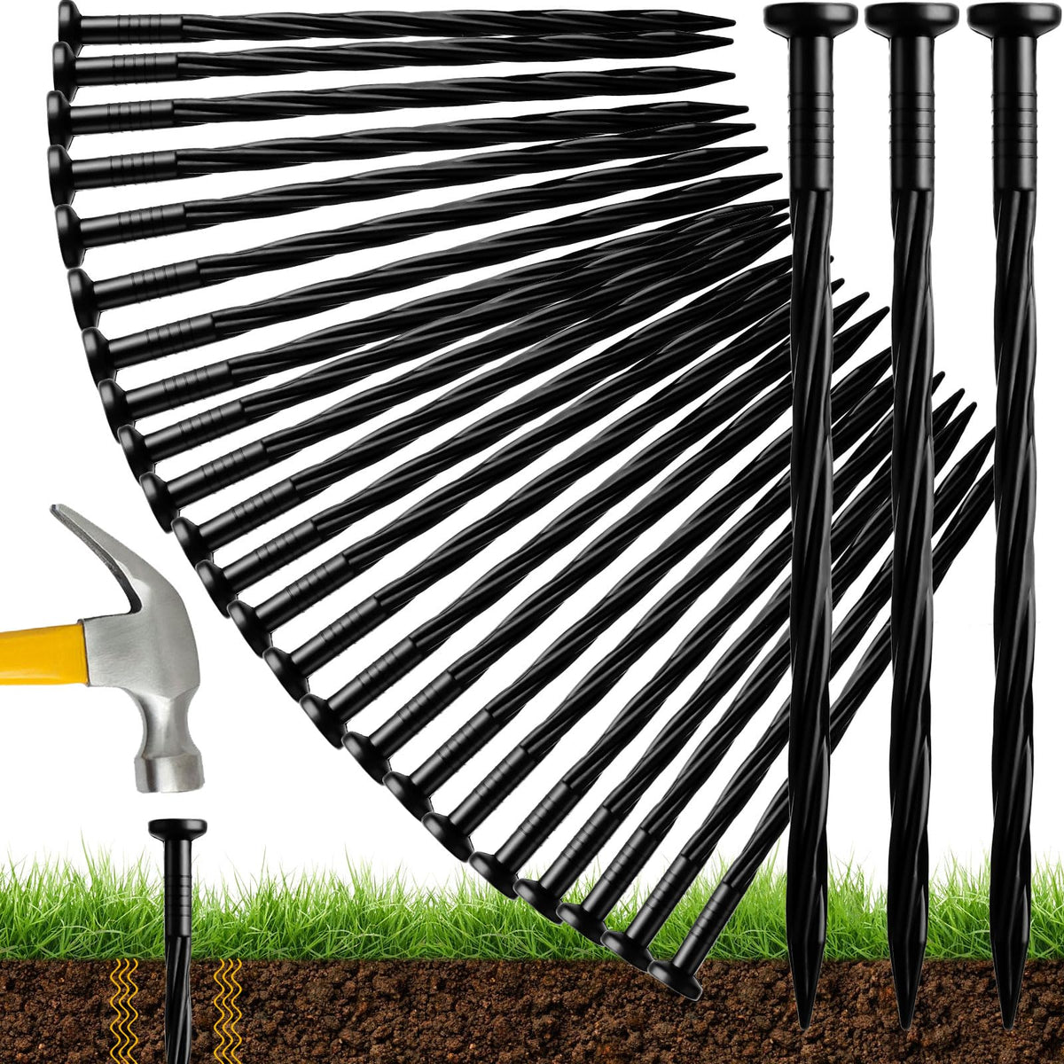 Honoson landscaping spikes secure lawn edging and durable ground stakes for outdoor use