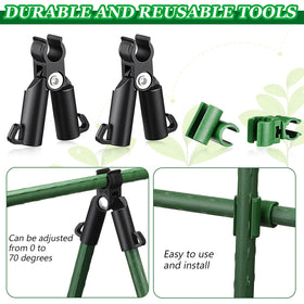 Honoson plant-stake clip assembly enables quick garden frame setup.