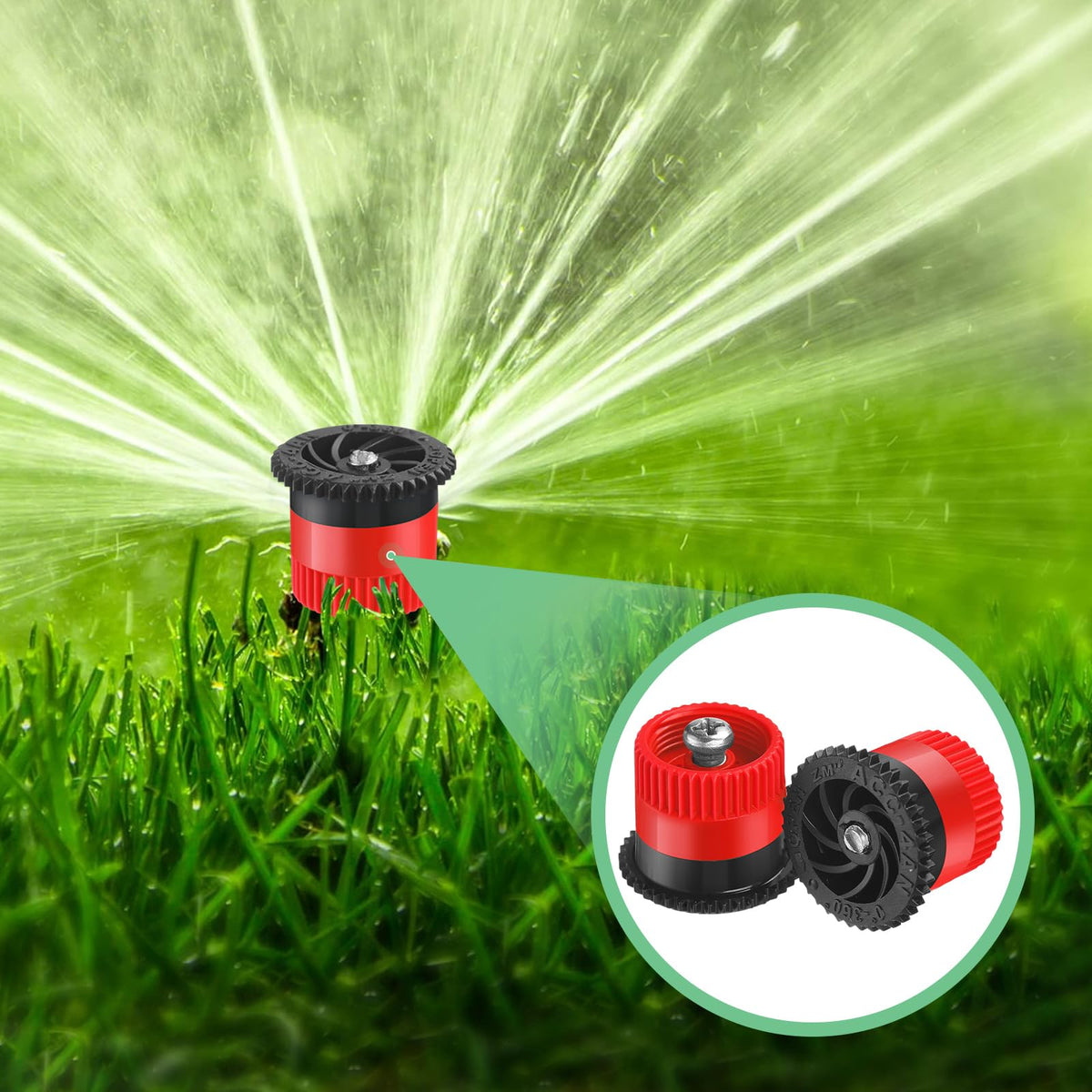 Honoson green pop-up sprinkler head reduces confusion in the yard