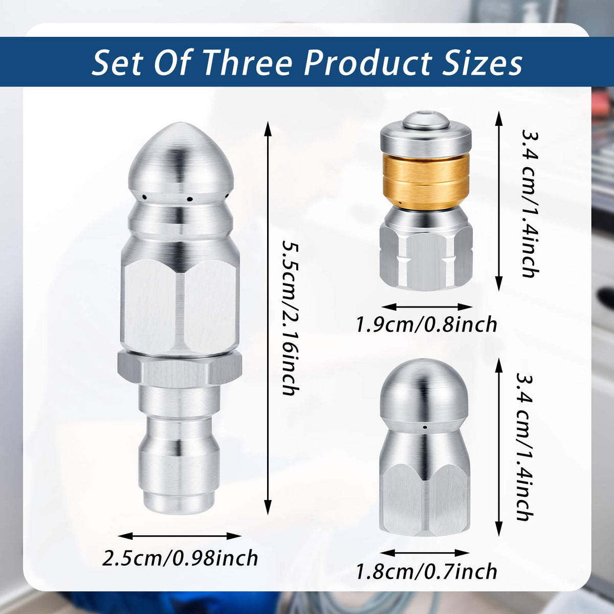 Honoson rotating flat nozzle side view, long-lasting performance at high pressure