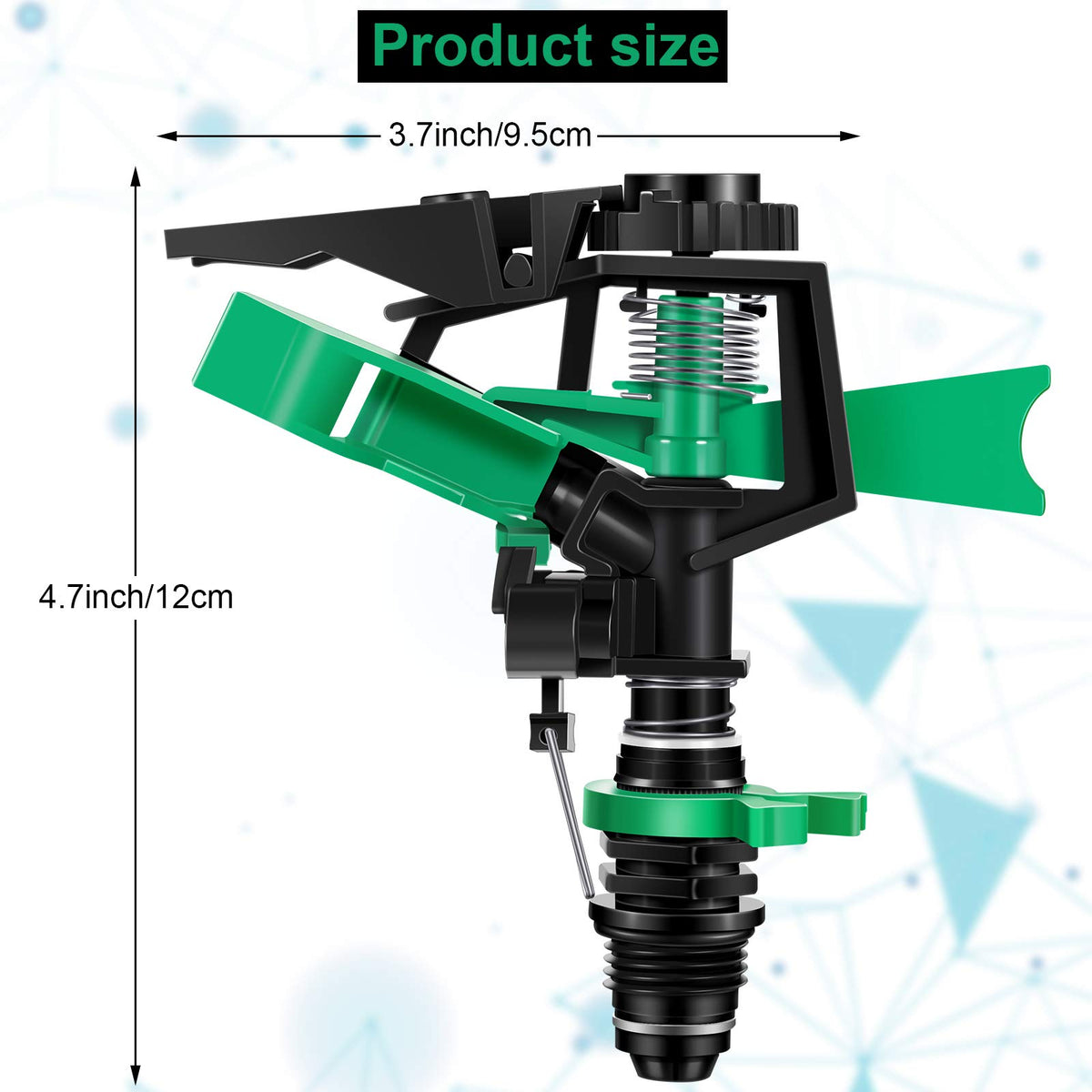 Honoson 0-360 degree adjustable pattern sprinkler head delivers full lawn coverage.