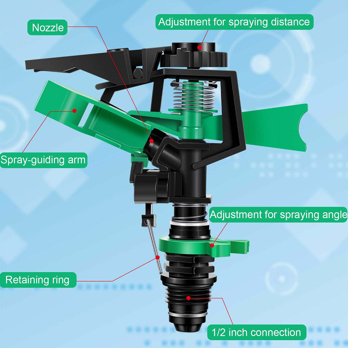 Honoson sprinkler head deflector assembly reduces side spray near walls.