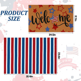 Honoson striped rug in red, white, and blue adds festive porch appeal.