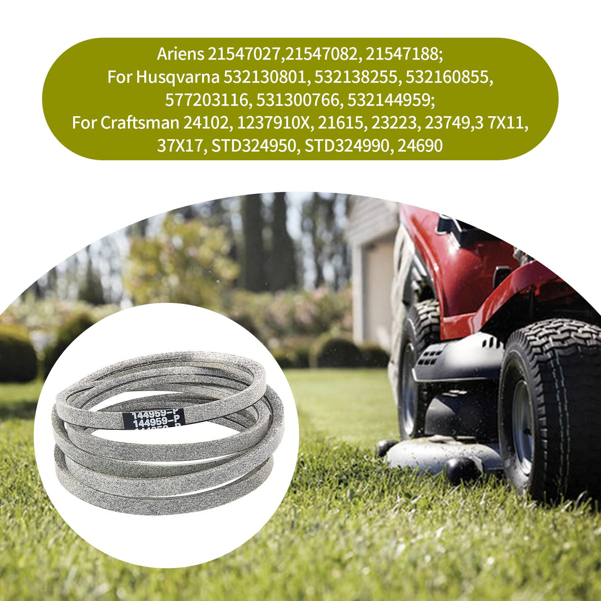 Honoyam 144959 compatibility with Craftsman and Husqvarna ensures flexible use