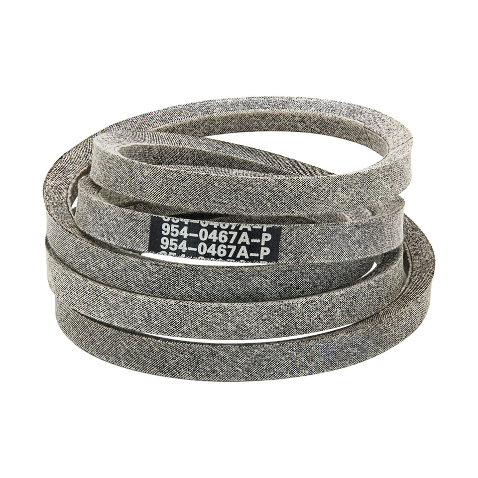 Honoyam 754-0467A drive belt mounted on mower deck for reliable operation
