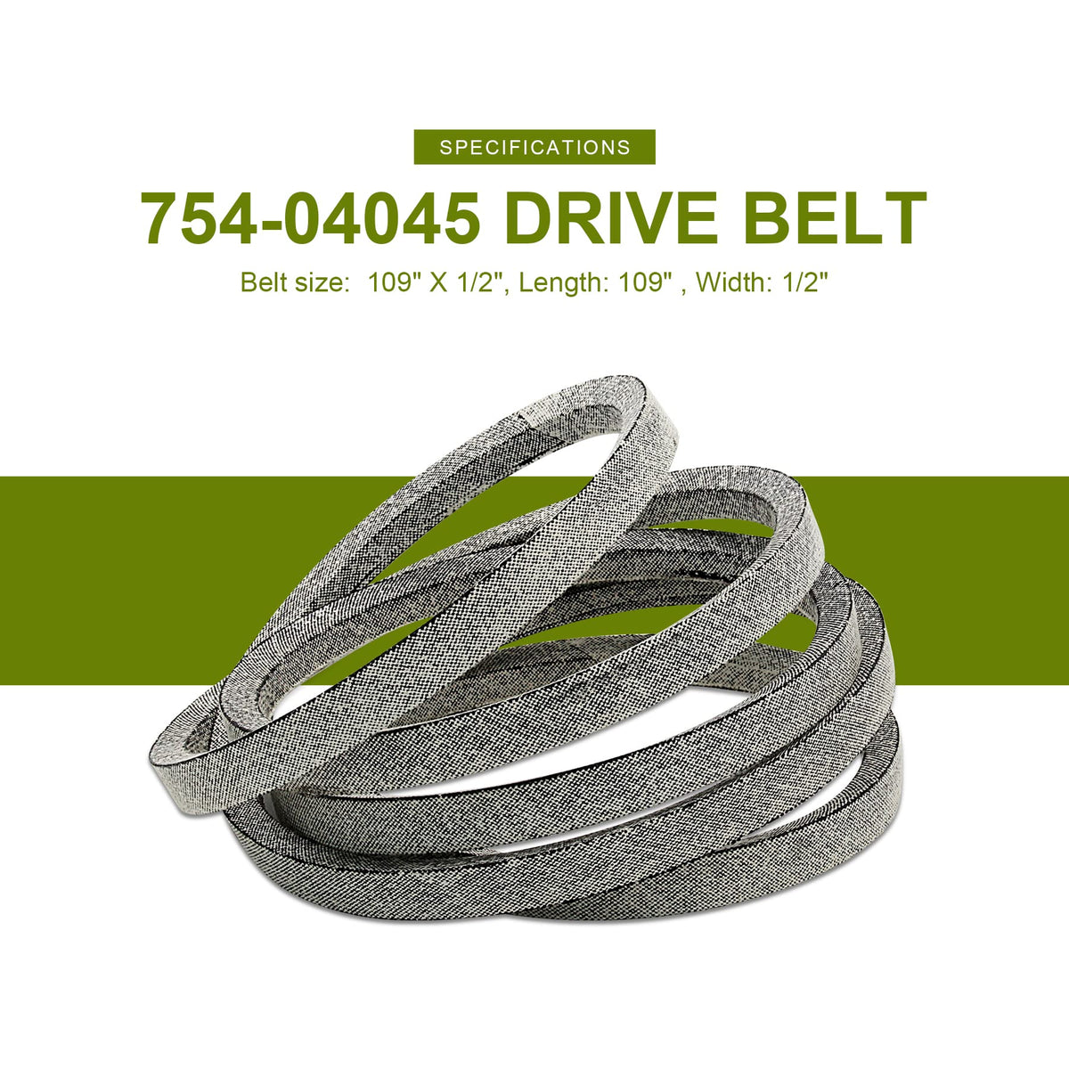 Honoyam belt close-up highlights high tensile strength for longer mower life.
