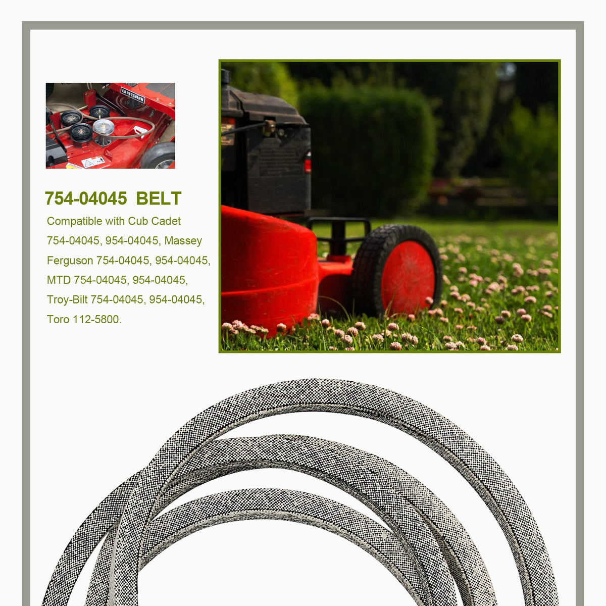 Honoyam belt Troy-Bilt bronco compatible belt for versatile mowing.
