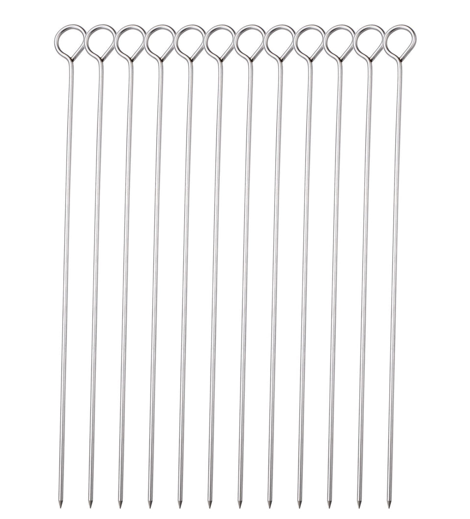 HONSHEN 10 inch steel skewers for easy grilling and even heat