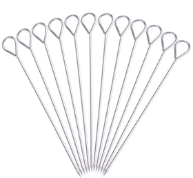HONSHEN 8inch stainless steel skewers for grill, durable and reusable.