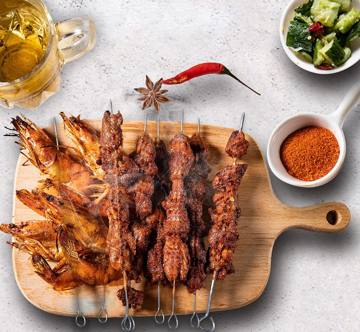 HONSHEN stainless steel construction for durable kebab skewers.
