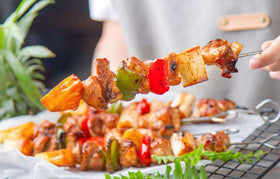 HONSHEN stainless steel skewers ideal for chicken, shrimp, beef.