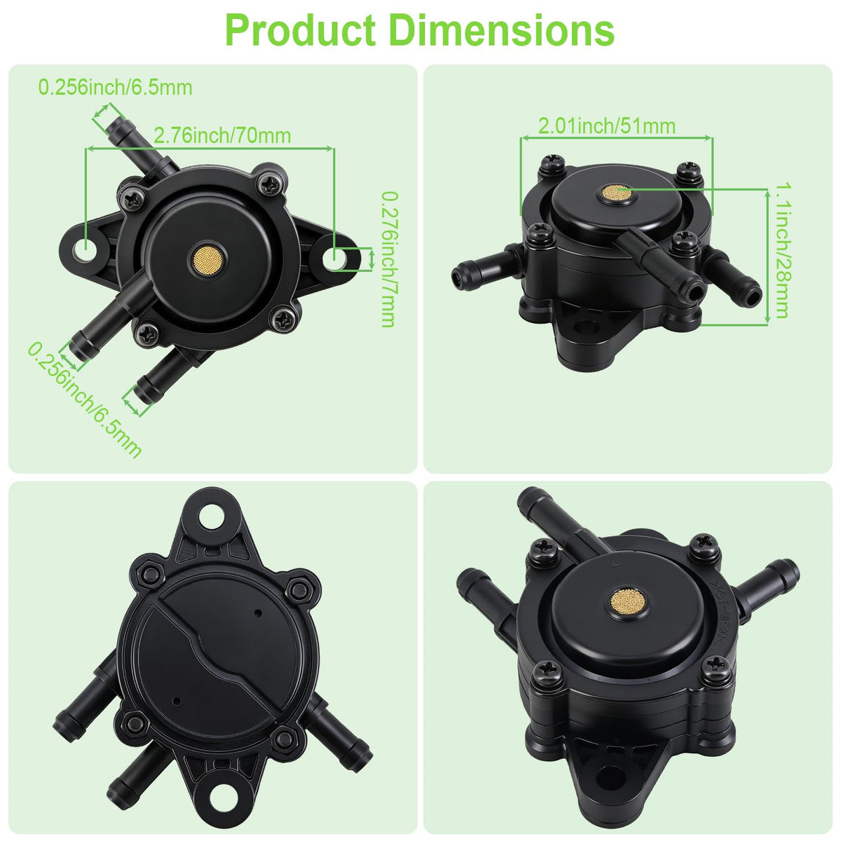 HOOAI fuel pump for Honda GC135-GC160 compatibility supports steady fuel delivery