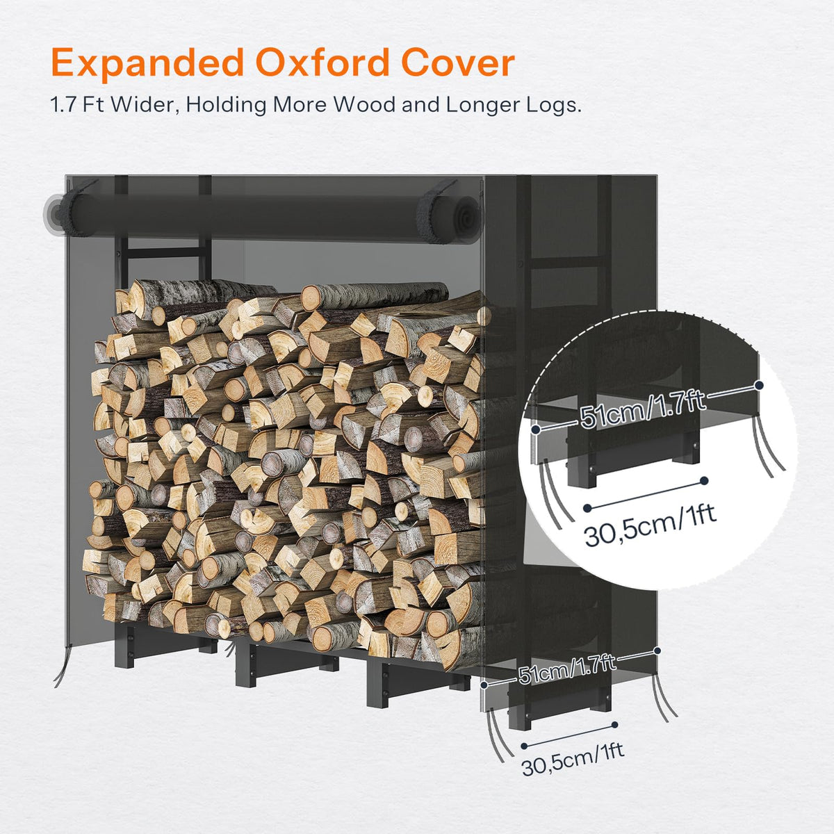 HOOBRO elevated bottom design keeps wood dry and easy to clean.