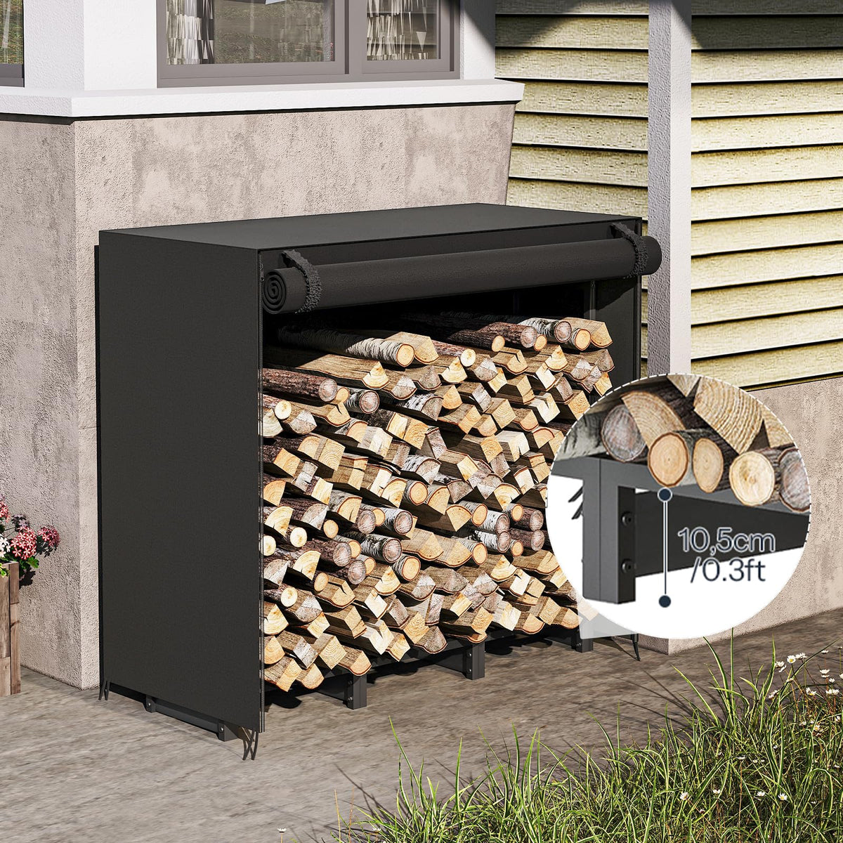 HOOBRO heavy-duty metal frame supports up to 550 pounds.