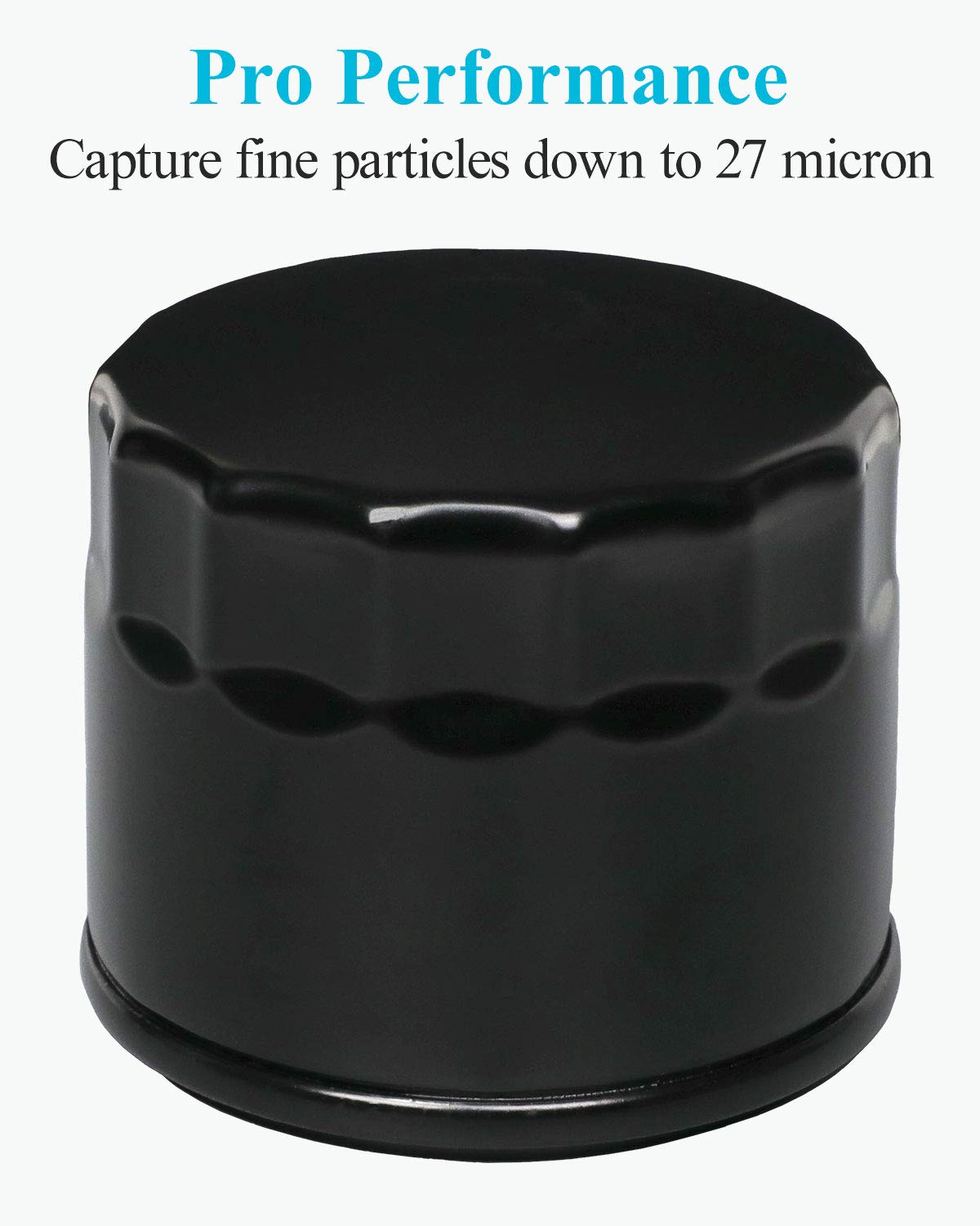 HOODELL oil filter back view shows sturdy body and gasket for leak-free use.