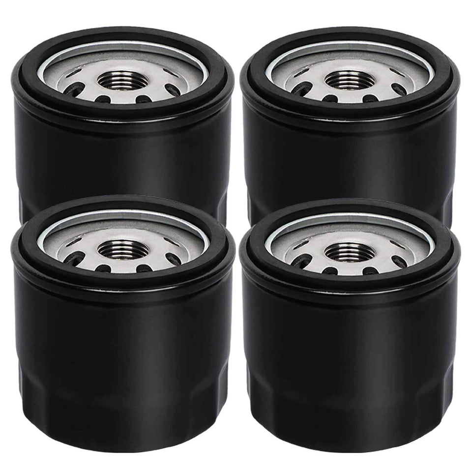 HOODELL oil filter front view with four-pack packaging for Kohler engines.