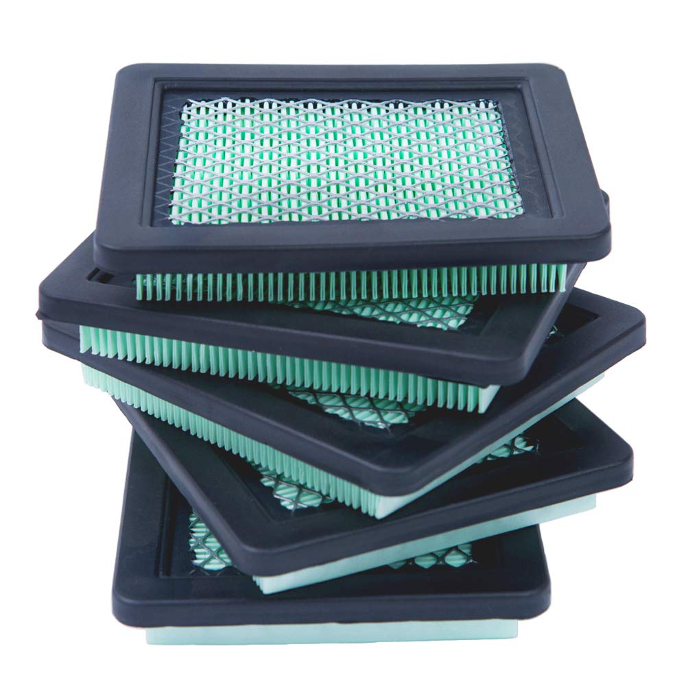 HOODELL air filter 5-pack closeup showing premium gasket for a tighter seal and better airflow