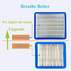 HOODELL air filter on a mower demonstrates improved engine breathing.