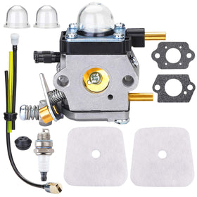 HOODELL carburetor front view for reliable tiller startups.