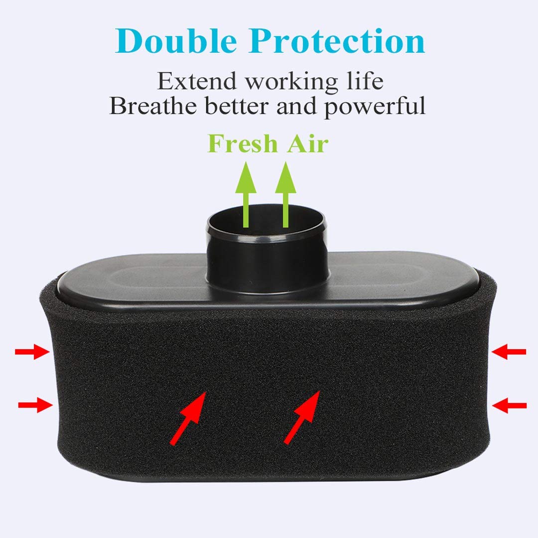 HOODELL pre-filter 2-pack for Kawasaki FR651V, close-up adds debris protection
