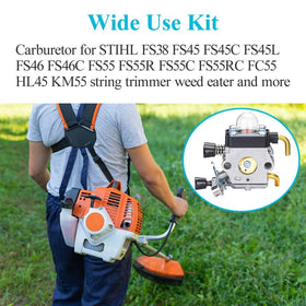 HOODELL STIHL FS55 carb installed for easy replacement