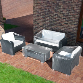 Hoolerry clear armchair cover 32x30x30 protects outdoor seating from rain and dust.