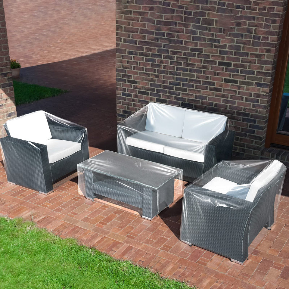 Hoolerry clear armchair cover 32x30x30 protects outdoor seating from rain and dust.