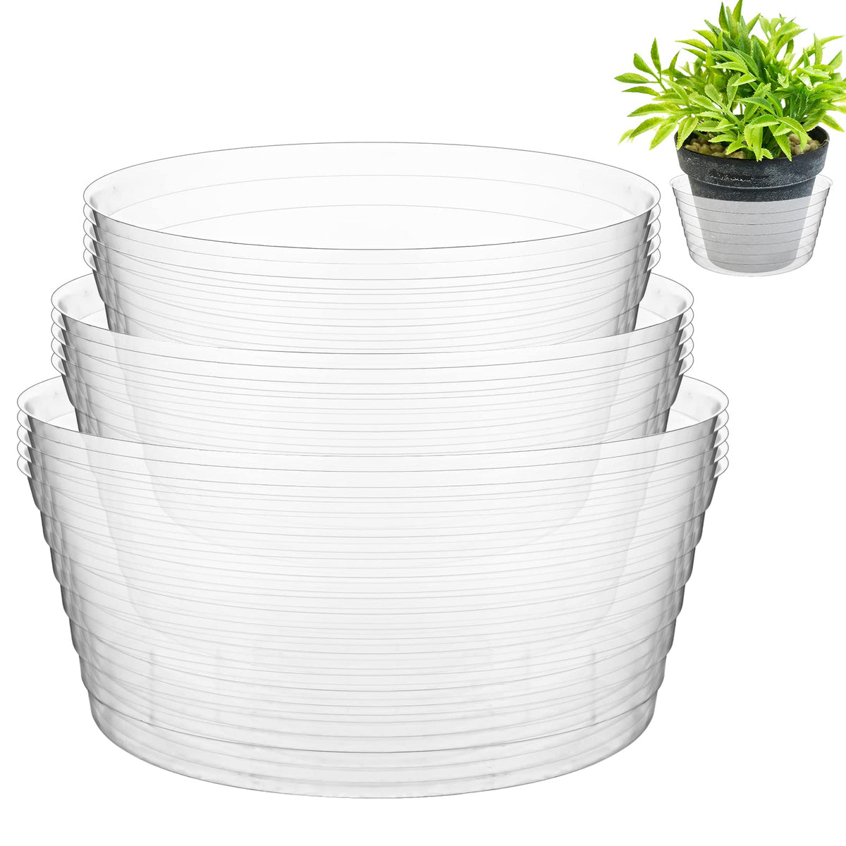 Hoolerry clear deep drip tray for 6-inch pots keeps floors clean and tidy.