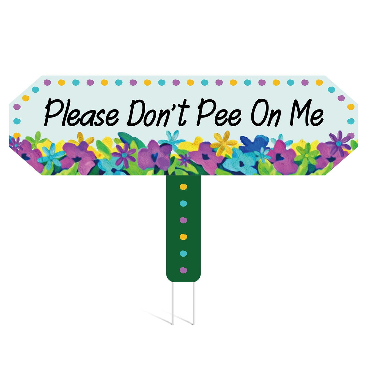 Hoolerry Please Do Not Pee on Me sign with stakes protects your lawn from dog urine