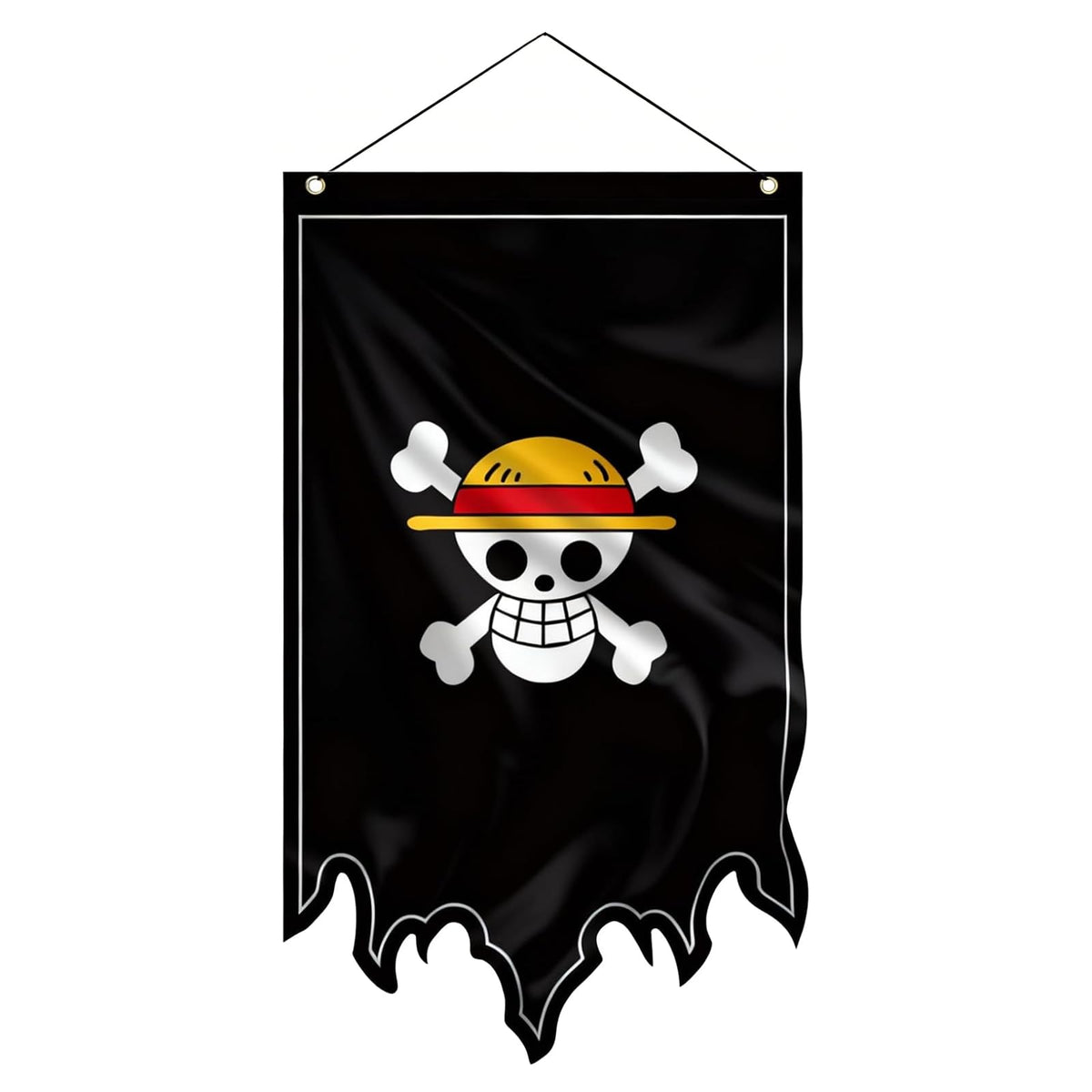 hoomdabox 49x29in straw-hat skull banner full view for striking wall displays.