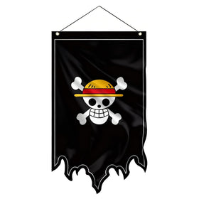 hoomdabox 49x29in straw-hat skull banner full view for striking wall displays.
