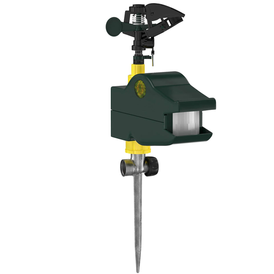 Hoont deer repellent sprinkler deters deer while protecting ornamental plants