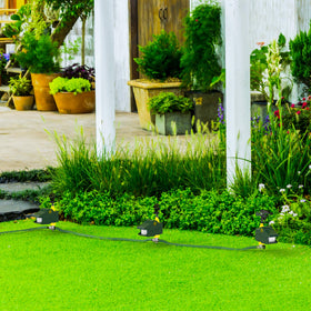 Hoont motion activated sprinkler provides automatic deterrence across your yard