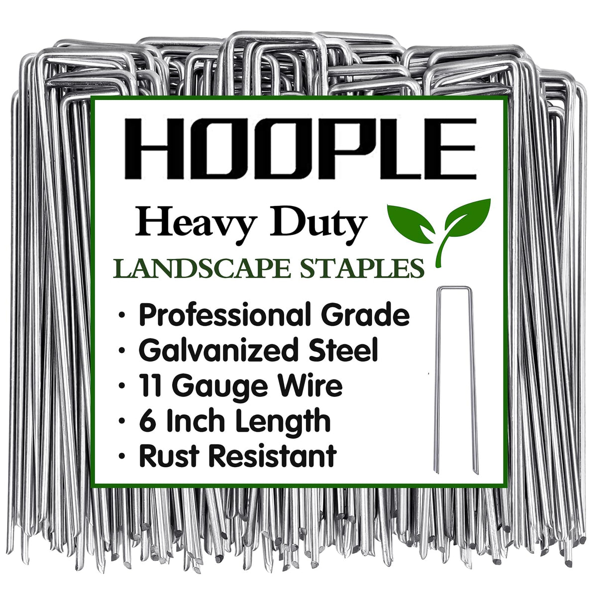 HOOPLE 200Pack 6-inch stakes ready for ground anchoring of fabric and cords