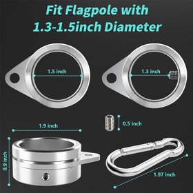 HOOPLE aluminum alloy swivel ring resists weather and wear.