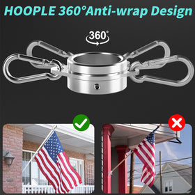 HOOPLE anti-wrap rotating clip showing smooth flag movement.