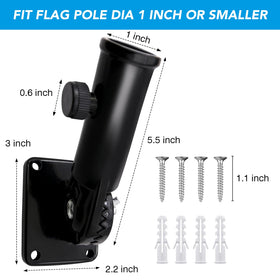 Black powder-coated finish resists fading and rust in harsh weather.