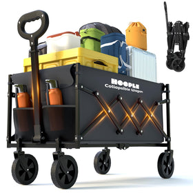 HOOPLE collapsible wagon assembled with wheels for easy outdoor transport