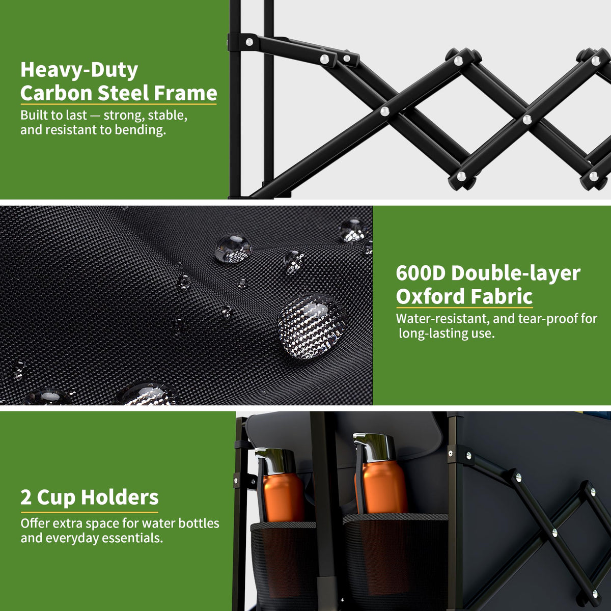 HOOPLE heavy-duty steel frame supports up to 220 lbs for groceries