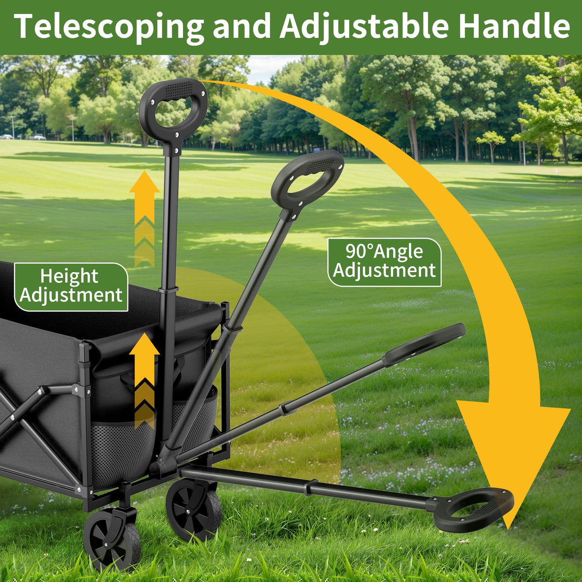 HOOPLE telescoping handle adjusts height for comfortable pulling
