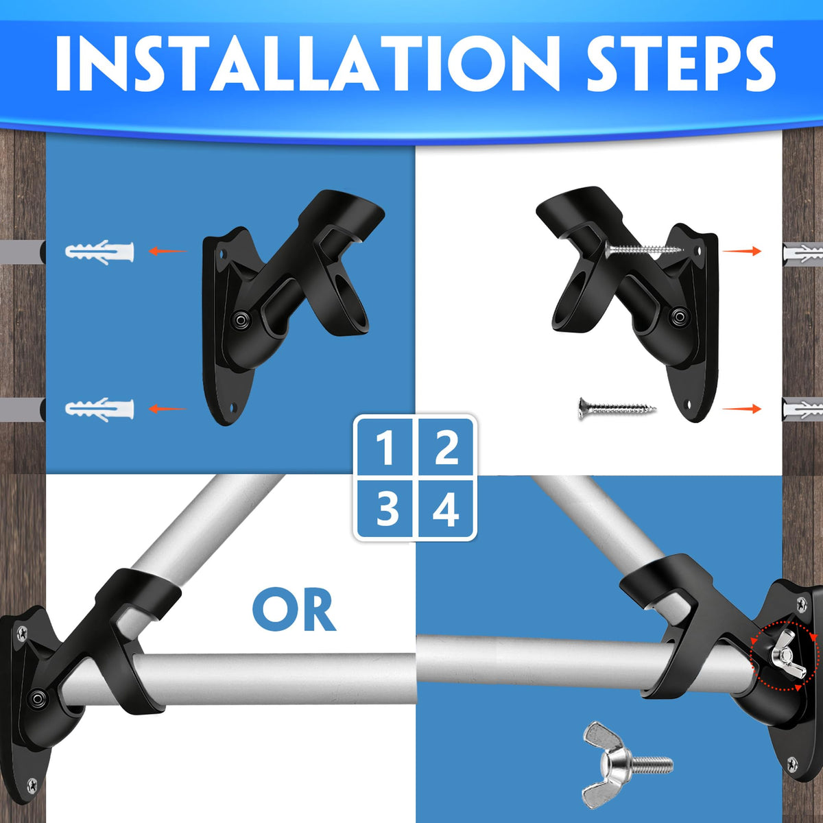 HOOPLE dual-angle flag holder shows 45 and 90 mounting options