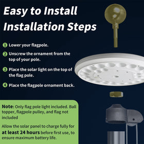 Two brightness modes offer flexible lighting from HOOPLE flag light.