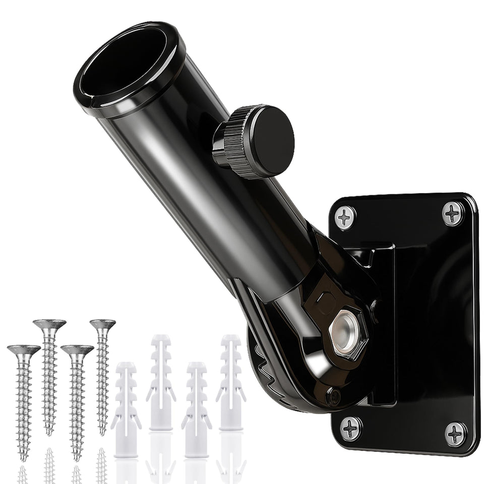 HOOPLE flag pole holder mounted outside for secure porch display.