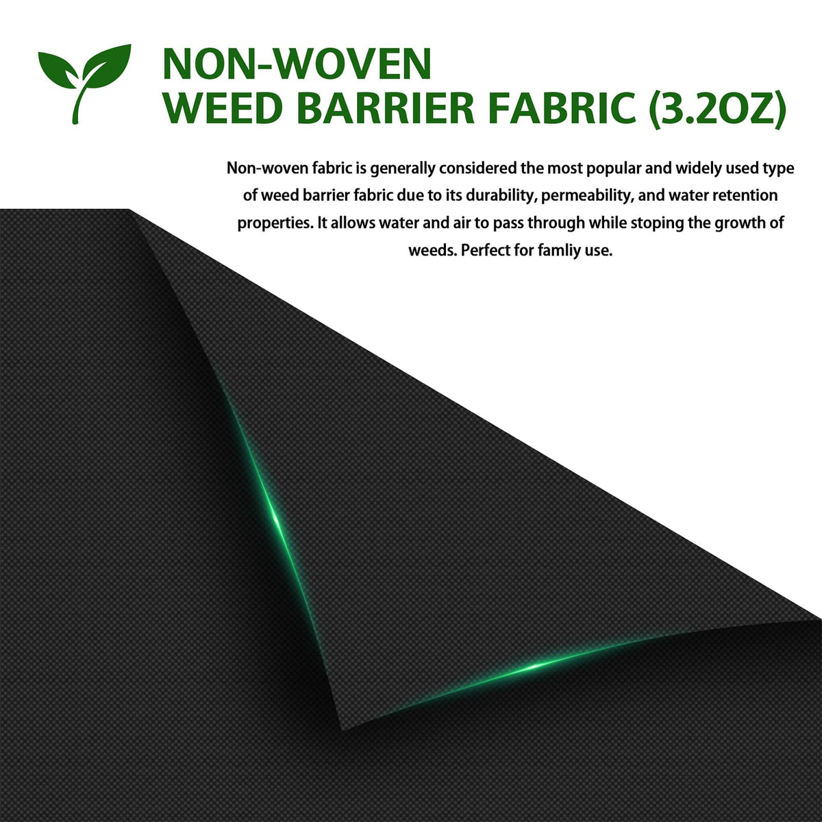 HOOPLE geotextile permeable ground cover letting water through.