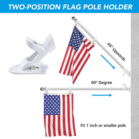 45-degree upward mounting option adds dramatic flag presentation from the front porch.