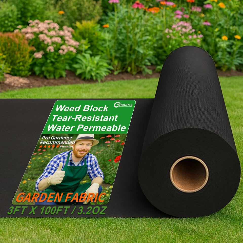HOOPLE landscape fabric roll for easy weed control in garden beds